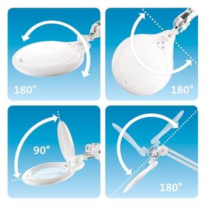 Extol - LED stmievateľná stolná lampa s lupou LED/10W/230V biela