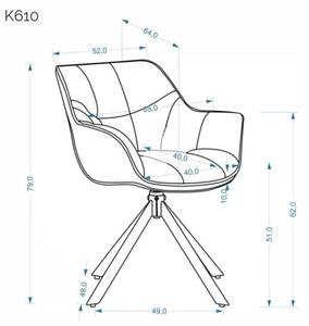 Halmar Čalúnené jedálenské kreslo K610 sivá