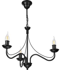 Luster na reťazi ANTON 3xE14/15W/230V čierny