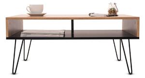 Tutumi, obdĺžnikový konferenčný stolík 90x60x40 cm R20FFTCFT001, čierna-dub sonoma, KRZ-07000