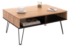 Tutumi, obdĺžnikový konferenčný stolík 90x60x40 cm, čierna-dub sonoma, KRZ-07000