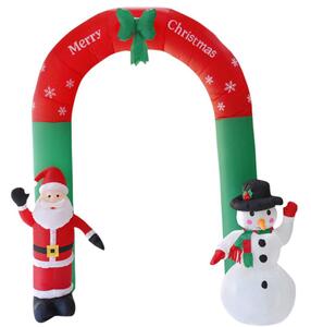 Tutumi - LED sviatočný nafukovací oblúk - Santa Claus a snehuliak - pestrá