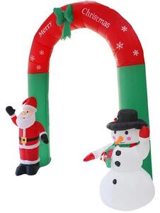 TUTUMI - Sviatočný nafukovací oblúk - LED - Santa Claus a snehuliak