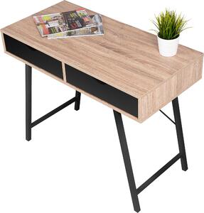 Tutumi, obdĺžnikový písací stôl so šuflíkmi 100x48x79 cm FFT180902, čierna-drevo, MEB-06022