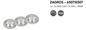 Stropné zapustené LED svietidlo ZAGROS 650710307 SET 3ks