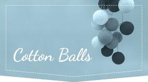 Tutumi Cotton Balls, LED svietiace guličky 500cm 20ks FL-02, tmavo sivá, BAL-00013