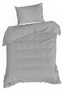 EUROFIRANY Hladká a ľahká posteľná bielizeň z kvalitnej bavlnenej tkaniny 180 cm x 200 cm popolavá satén 100% bavlna