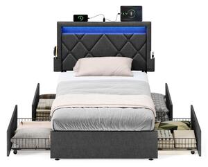 Manželská postel s LED osvetlením 90 cm RMB820GN02