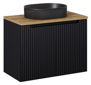 Kúpeľňová skrinka s umývadlom a doskou NOVA Black DU80/3 | 80 cm