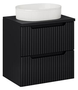 Kúpeľňová skrinka s umývadlom a doskou NOVA Black DU60/2 | 60 cm