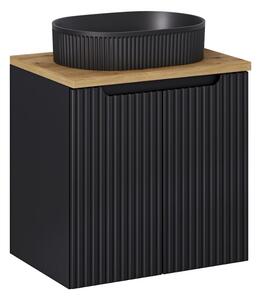 Kúpeľňová skrinka s umývadlom a doskou NOVA Black DU60/3 | 60 cm