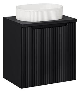Kúpeľňová skrinka s umývadlom a doskou NOVA Black DU60/4 | 60 cm
