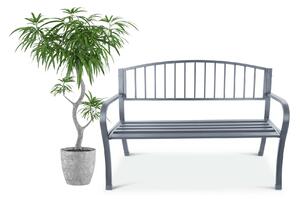 LONGWELL INDUSTRIAL LTD Záhradná lavica s opierkou, kovová konštrukcia - grafit