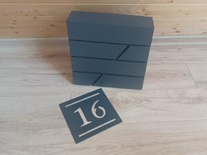 Poštová schránka + číslo domu 3 farba antracit Počet číslic: 1-3 číslice