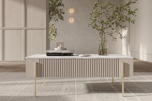 Konferenčný stolík Malmi 100 cm - kašmírová / crema bianca / zlatá