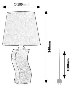 Rabalux 74073 - Stolná lampa DAYAMI 1xE14/40W/230V sivá
