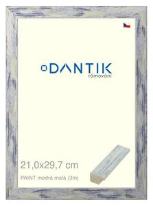 DANTIK rám na obraz 21x29,7 | PAINT modrá malá (Sklo Čiré)