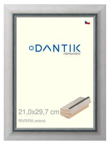 DANTIK rám na obraz 21x29,7 | RIVIERA zelená (Sklo Čiré)