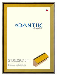 DANTIK rám na obraz 21x29,7 | INCLINATA colori žlutá (Sklo Čiré)