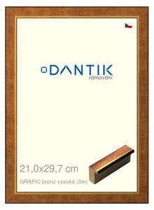 DANTIK rám na obraz 21x29,7 | GRAFIC bronz vysoká (Sklo Čiré)