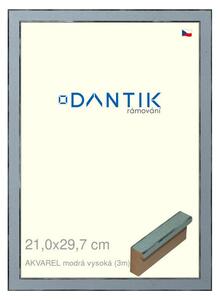DANTIK rám na obraz 21x29,7 | AKVAREL modrá vysoká (Sklo Čiré)