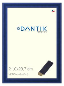 DANTIK rám na obraz 21x29,7 | NPINO modrá (Sklo Čiré)