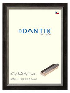 DANTIK rám na obraz 21x29,7 | AMALFI piccola černá (Sklo Čiré)