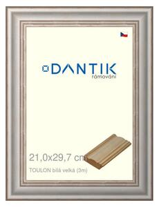 DANTIK rám na obraz 21x29,7 | TOULON bílá velká (Sklo Čiré)