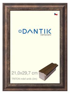 DANTIK rám na obraz 21x29,7 | TRITON měď antik (Sklo Čiré)