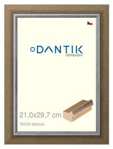 DANTIK rám na obraz 21x29,7 | TAIGA béžová (Sklo Čiré)
