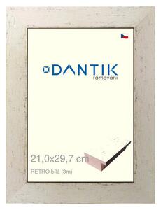 DANTIK rám na obraz 21x29,7 | RETRO bílá (Sklo Čiré)
