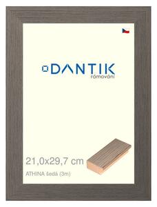 DANTIK rám na obraz 21x29,7 | ATHINA šedá (Sklo Čiré)