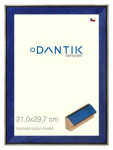 DANTIK rám na obraz 21x29,7 | INCLINATA colori modrá (Sklo Čiré)