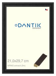 DANTIK rám na obraz 21x29,7 | NPINO antracit (Sklo Čiré)