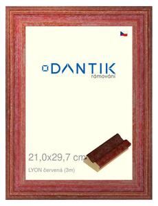 DANTIK rám na obraz 21x29,7 | LYON červená (Sklo Čiré)