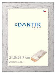 DANTIK rám na obraz 21x29,7 | ATHINA Bílá (Sklo Čiré)