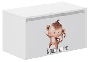Detský úložný box s motívom opice – 40 × 40 × 69 cm