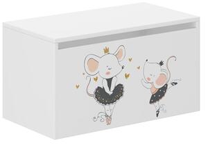 Detský úložný box s motívom myšky – 40 × 40 × 69 cm