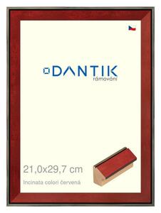DANTIK rám na obraz 21x29,7 | INCLINATA colori červená (Sklo Čiré)