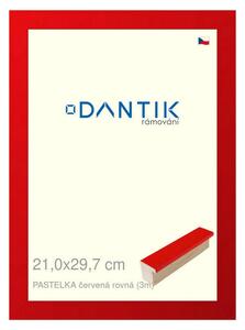 DANTIK rám na obraz 21x29,7 | PASTELKA červená rovná (Sklo Čiré)