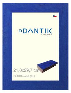 DANTIK rám na obraz 21x29,7 | RETRO modrá (Sklo Čiré)