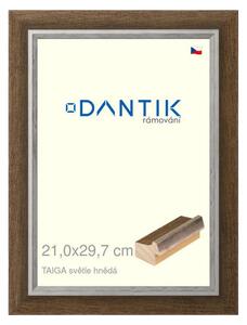 DANTIK rám na obraz 21x29,7 | TAIGA sv.hnědá (Sklo Čiré)