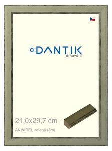 DANTIK rám na obraz 21x29,7 | AKVAREL zelená (Sklo Čiré)