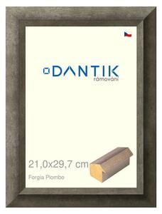 DANTIK rám na obraz 21x29,7 | Forgia Piombo (Sklo Čiré)