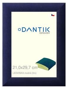 DANTIK rám na obraz 21x29,7 | LEDVINKA modrá (Sklo Čiré)