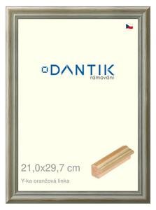 DANTIK rám na obraz 21x29,7 | Y-ka oranžová linka (Sklo Čiré)
