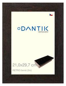 DANTIK rám na obraz 21x29,7 | RETRO černá (Sklo Čiré)