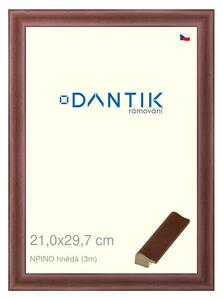 DANTIK rám na obraz 21x29,7 | NPINO hnědá (Sklo Čiré)
