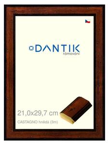 DANTIK rám na obraz 21x29,7 | CASTAGNO hnědá (Sklo Čiré)