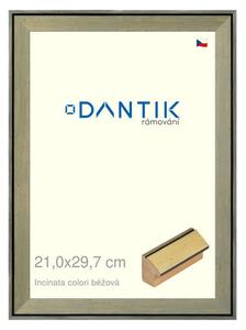 DANTIK rám na obraz 21x29,7 | INCLINATA colori béžová (Sklo Čiré)